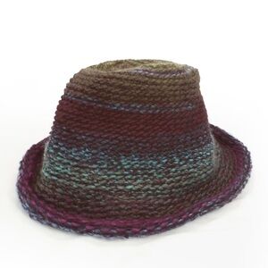 Raffaello Bettini Italy Wool Knit Multi Colour Trilby Fedora Hat